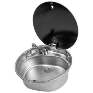 CAN ROUND SINK WITH GLASS LID LR1770 (Dia. 407 mm)