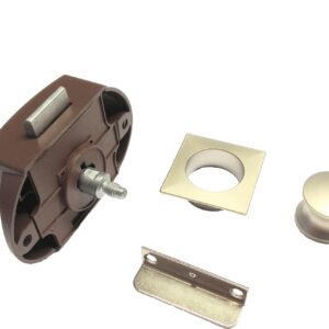 LARGE SQUARE ROSETTE PUSH BUTTON DOOR LOCK SETS : NICKEL